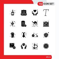 16 Creative Icons Modern Signs and Symbols of database design love creative decoration Editable Vector Design Elements