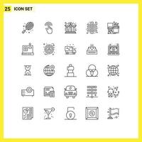 Set of 25 Modern UI Icons Symbols Signs for digital ray tap chest power Editable Vector Design Elements