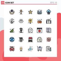 25 Creative Icons Modern Signs and Symbols of cloud printer beach print starfish Editable Vector Design Elements