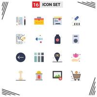 conjunto de 16 iconos modernos de la interfaz de usuario signos de símbolos para el archivo de interfaz de bolsa de restricción de lista paquete editable de elementos de diseño de vectores creativos