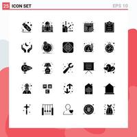 25 Creative Icons Modern Signs and Symbols of pray task acupuncture clipboard gear Editable Vector Design Elements