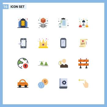 Stock Vector Icon Pack of 16 Line Signs and Symbols for building pages cube back to school headcount Editable Pack of Creative Vector Design Elements