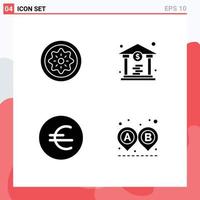 Modern Set of Solid Glyphs Pictograph of drink currency kiwi coin destination Editable Vector Design Elements