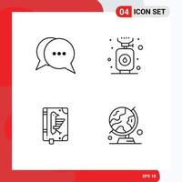 4 Line concept for Websites Mobile and Apps chat codex bubble gas declaration Editable Vector Design Elements