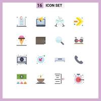 Flat Color Pack of 16 Universal Symbols of contract cocktail ads online marketing restaurant Editable Pack of Creative Vector Design Elements