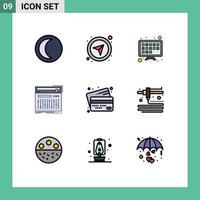 Universal Icon Symbols Group of 9 Modern Filledline Flat Colors of cards sound internet studio controller Editable Vector Design Elements