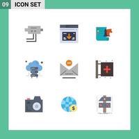 9 iconos creativos signos y símbolos modernos para eliminar elementos de diseño de vectores editables en la nube del servidor de ajedrez de correo electrónico