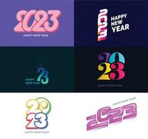 Big Collection of 2023 Happy New Year symbols Cover of business diary for 2023 with wishes vector