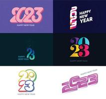 Big Collection of 2023 Happy New Year symbols Cover of business diary for 2023 with wishes vector