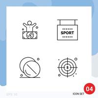 4 Creative Icons Modern Signs and Symbols of billionaire drug person information hospital Editable Vector Design Elements