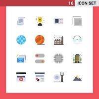 Group of 16 Modern Flat Colors Set for decree ticket screenplay reward document Editable Pack of Creative Vector Design Elements