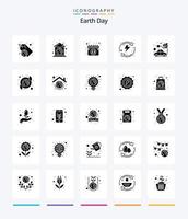 Creative Earth Day 25 Glyph Solid Black icon pack  Such As plug. car. calendar. system. energy vector