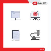 4 Flat Icon concept for Websites Mobile and Apps data audio remote board loop Editable Vector Design Elements