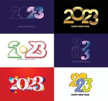 Big Collection of 2023 Happy New Year symbols Cover of business diary for 2023 with wishes vector