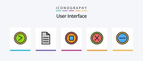 la línea de la interfaz de usuario llenó el paquete de 5 iconos, incluida la interfaz. etiqueta. flecha. interfaz de usuario. Bluetooth. diseño de iconos creativos vector