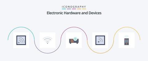 Devices Flat 5 Icon Pack Including . rss. vector