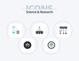 paquete de iconos planos de ciencia 5 diseño de iconos. espacio. movimienot. ciencia. espacio. ciencia vector