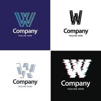 letra w diseño de paquete de logotipos grandes diseño de logotipos modernos y creativos para su negocio vector