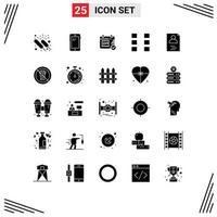 símbolos de iconos universales grupo de 25 glifos sólidos modernos de manos ux huawei ui calendario elementos de diseño vectorial editables vector