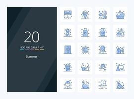 20 Summer Blue Color icon for presentation vector