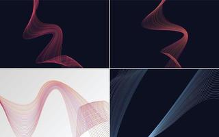 Collection of geometric minimal lines pattern set vector