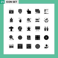 Pack of 25 creative Solid Glyphs of equipment calculatre server education computer Editable Vector Design Elements