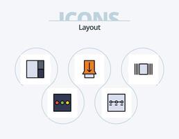 paquete de iconos lleno de línea de diseño 5 diseño de iconos. . toque. miniaturas vector