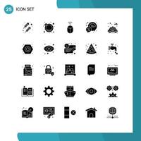 Stock Vector Icon Pack of 25 Line Signs and Symbols for mechanical park computer city percent Editable Vector Design Elements