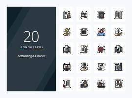 20 Accounting And Finance line Filled icon for presentation vector