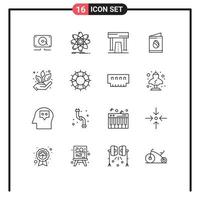 16 Thematic Vector Outlines and Editable Symbols of wedding egg nuclear card game Editable Vector Design Elements