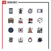Set of 16 Modern UI Icons Symbols Signs for home ware chopping building board watch Editable Creative Vector Design Elements