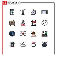 Set of 16 Modern UI Icons Symbols Signs for home ware chopping building board watch Editable Creative Vector Design Elements