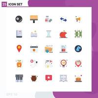 25 Thematic Vector Flat Colors and Editable Symbols of content right tools left arrows Editable Vector Design Elements