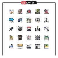 Universal Icon Symbols Group of 25 Modern Filled line Flat Colors of cloud marketing modification finance camping Editable Vector Design Elements