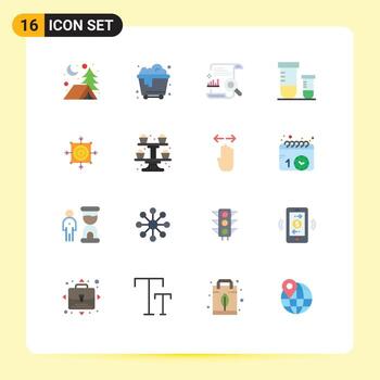 paquete de interfaz de usuario de 16 colores planos básicos de poción de gráfico de contaminación de búsqueda de aventura paquete editable de elementos creativos de diseño de vectores