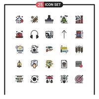 Set of 25 Modern UI Icons Symbols Signs for analysis tree combine plant tractor Editable Vector Design Elements