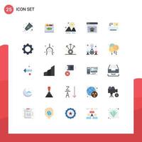 Pictogram Set of 25 Simple Flat Colors of air webpage landscape web summer Editable Vector Design Elements
