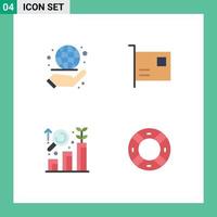 4 User Interface Flat Icon Pack of modern Signs and Symbols of business research management devices graph Editable Vector Design Elements