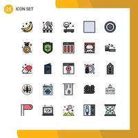 Universal Icon Symbols Group of 25 Modern Filled line Flat Colors of stop multimedia access media router Editable Vector Design Elements