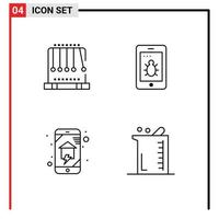 Universal Icon Symbols Group of 4 Modern Filledline Flat Colors of gravity home networking swing bug smart house Editable Vector Design Elements