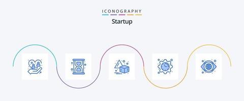 paquete de iconos de inicio azul 5 que incluye apariencia. globo. voltear. hora. reloj vector