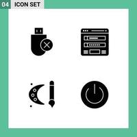 Universal Icon Symbols Group of Modern Solid Glyphs of computers web removed form paint pallet Editable Vector Design Elements