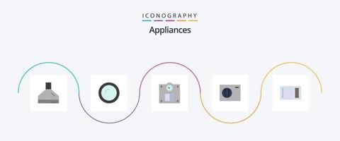 Appliances Flat 5 Icon Pack Including home. board. floor. appliances. conditioner vector