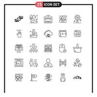 25 iconos creativos, signos y símbolos modernos de trabajo, consultoría, tienda de chat, elementos de diseño vectorial editables vector