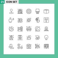 Line Pack of 25 Universal Symbols of disk rom cd rom gift dvd interior Editable Vector Design Elements