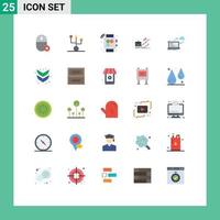 Flat Color Pack of 25 Universal Symbols of leadership career hardware business gym Editable Vector Design Elements