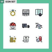 9 Creative Icons Modern Signs and Symbols of plane vehicles explore truck park Editable Vector Design Elements