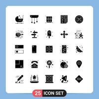 25 Thematic Vector Solid Glyphs and Editable Symbols of page data interior school locker Editable Vector Design Elements