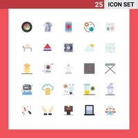 Editable Vector Line Pack of 25 Simple Flat Colors of money setting application gear control Editable Vector Design Elements