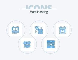 Web Hosting Blue Icon Pack 5 Icon Design. hosting. server. diagram. hosting. connect vector